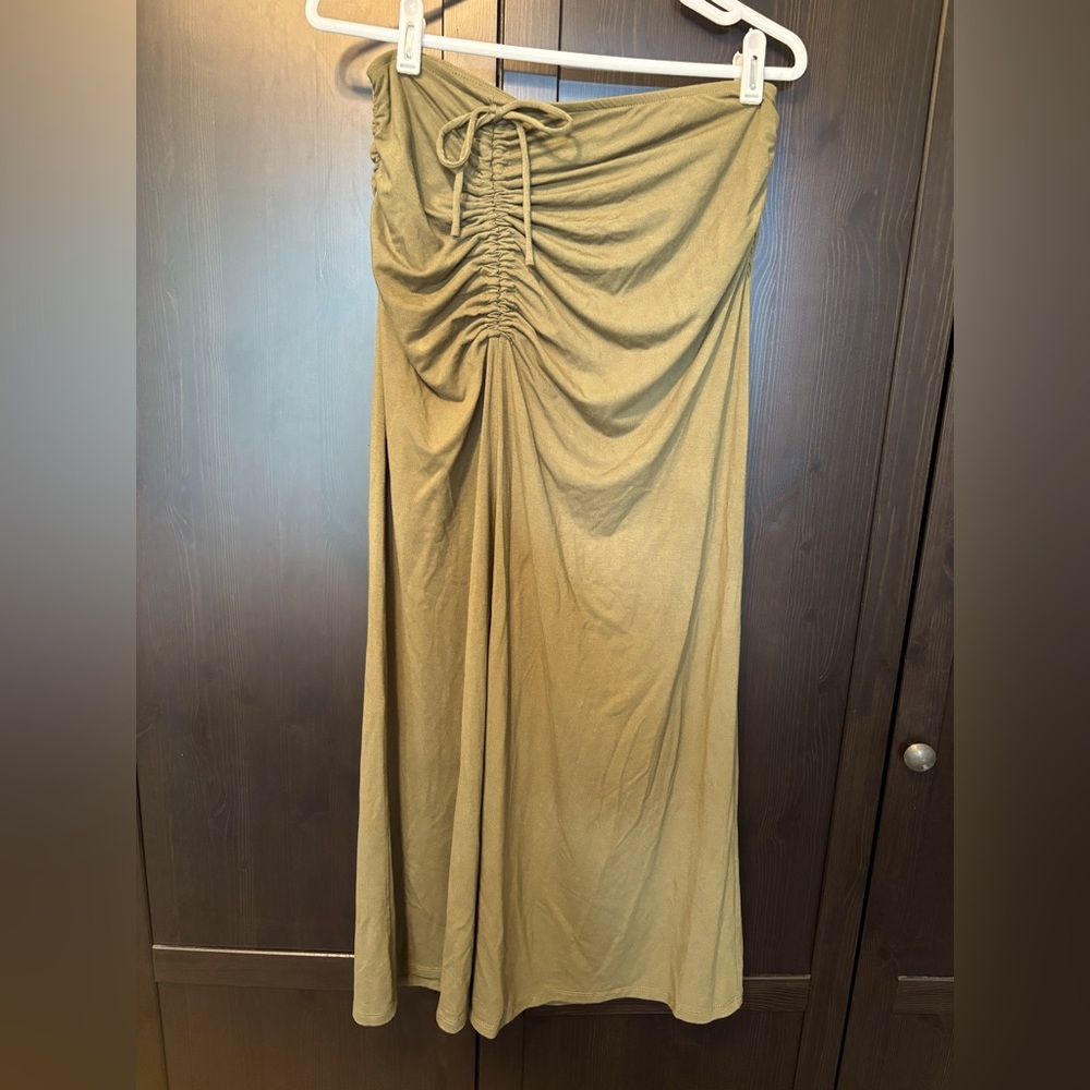 House Of Harlow 1960 Women’s Olive Green Strapless dress